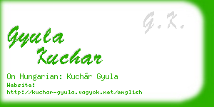 gyula kuchar business card